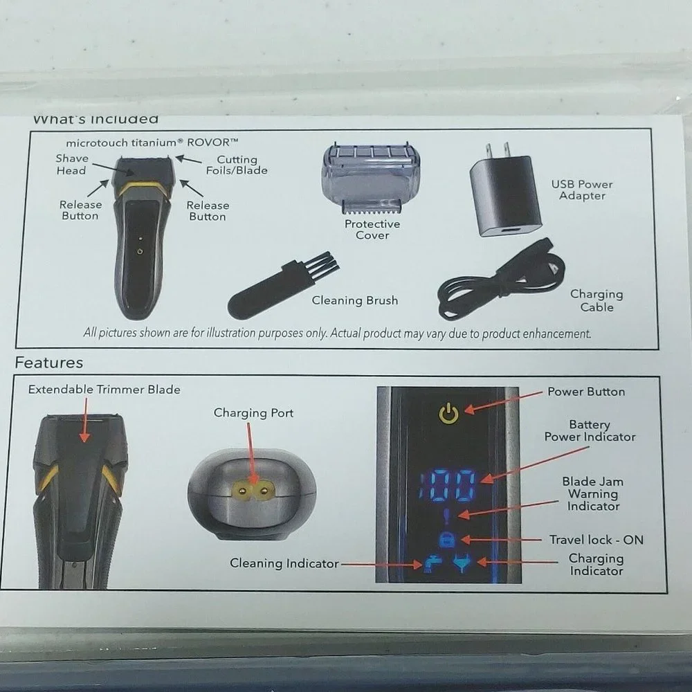 Microtouch Titanuim ROVOR Men's Wireless Rechargeable Shaver